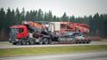 Scania Semi Truck Hauls Mobile Cone Crusher
